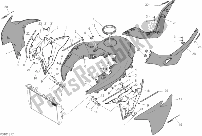 All parts for the 34a - Fairing of the Ducati Multistrada 1260 Touring 2019